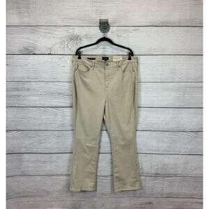 NYDJ Plus Size High Rise Billie Cream Mini Boot Ankle Jeans Size 16 TALL